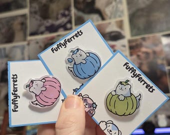 Fuffy Ferret Pumpkin Pins