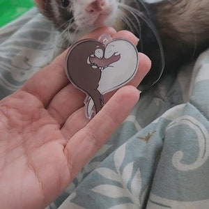 FERRET HEART PENDANT Acrylic Nugget & VVaffles themed image 2