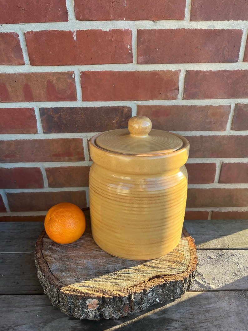 Large Stoneware Canister Pear