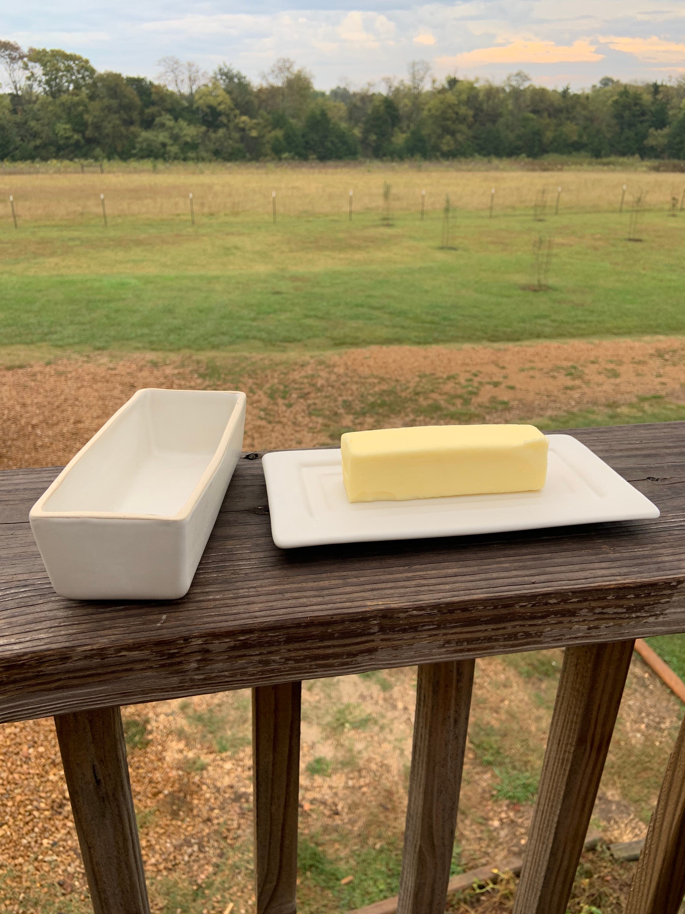 Stoneware Butter Dish with Lid Etsy