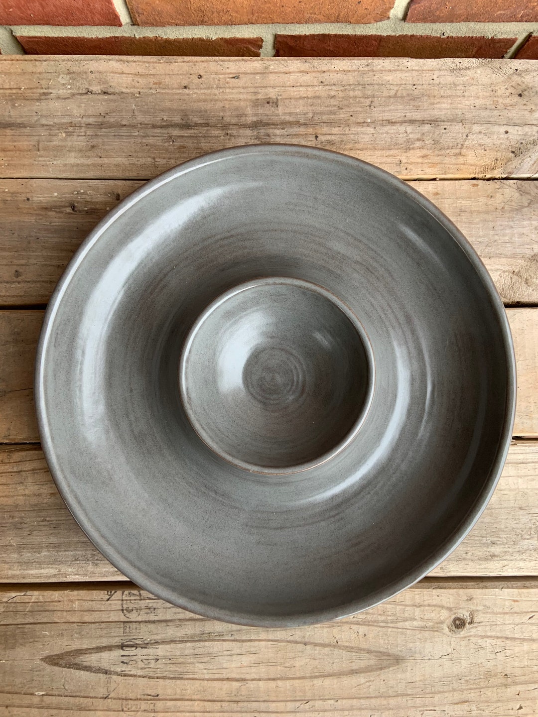 Stoneware Chip and Dip Etsy