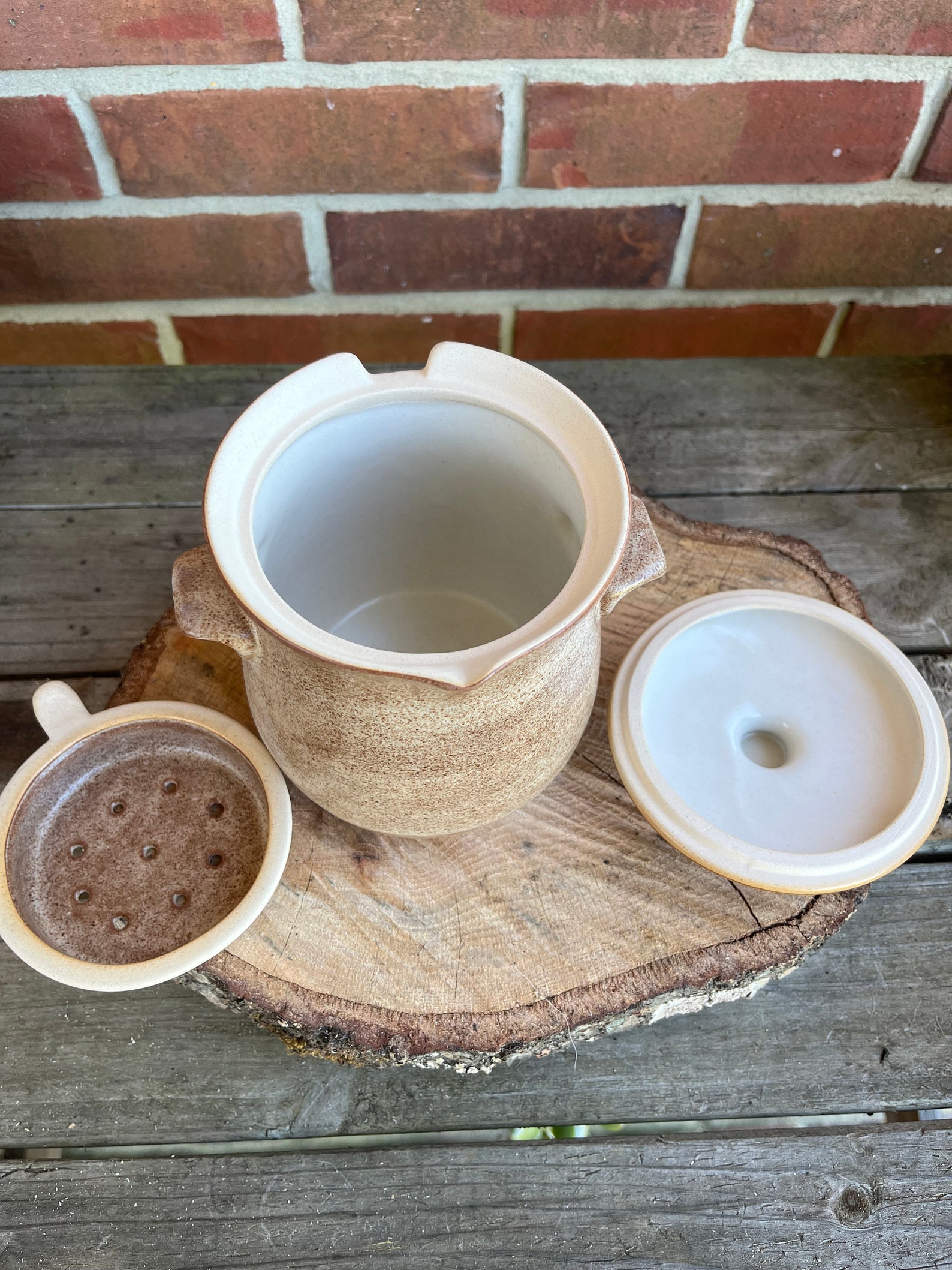 Stoneware Tallow Jar - Cotton