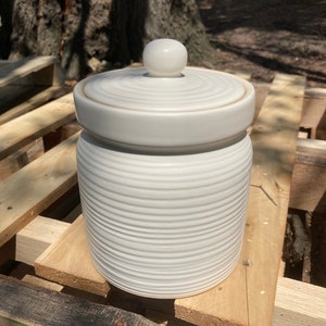 Large Stoneware Canister Cotton