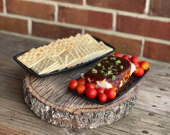 Stoneware Cheese and Cracker Tray