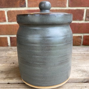 Small Stoneware Canister Gunsmoke