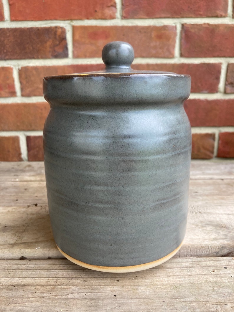 Small Stoneware Canister Gunsmoke