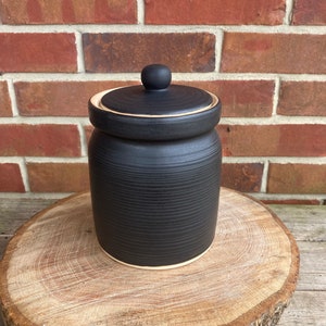 Small Stoneware Canister Coal