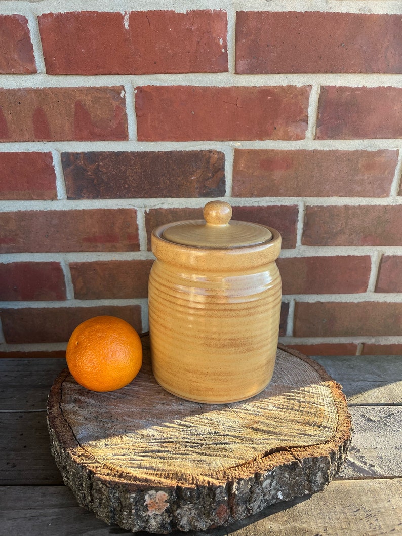 Small Stoneware Canister Pear