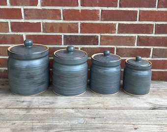 Stoneware Canister Set