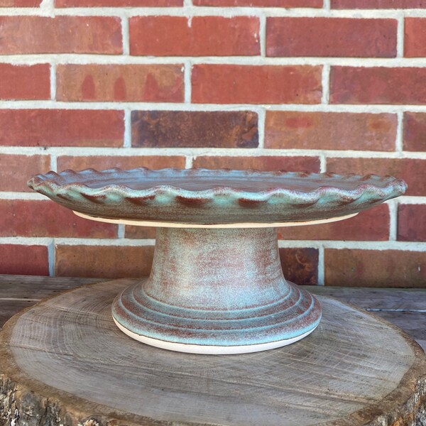 Stoneware Cake Plate Etsy