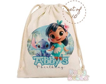Personalized Stitch Party Favor Bag - Cute Alien Theme Birthday Gift Bag, Kids Party Favors, Custom Goodie Bag