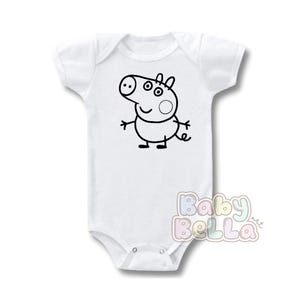 Farm Animal Baby Onesie - Cute Piggy Inspired Baby Outfit, Personalized Baby Gift, Farm Theme Baby Shower Gift