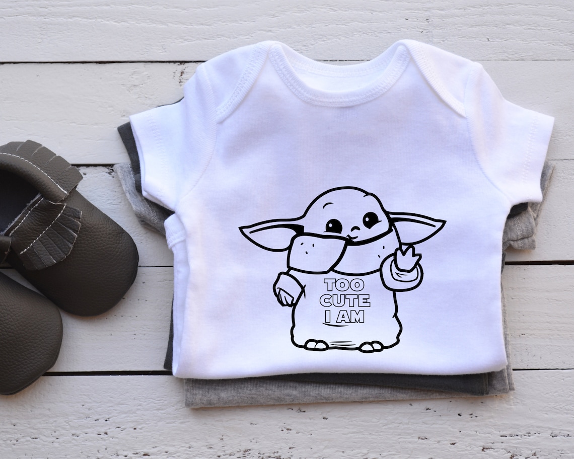 Baby Yoda Onesie Star Wars Onesie Star Wars Yoda Onesie Etsy