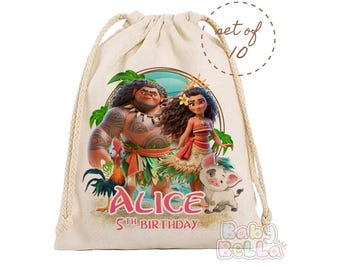 Tropical Party Favor Bag - Personalized Ocean Theme Goodie Bag, Kids Birthday Supplies, Custom Favor Bag