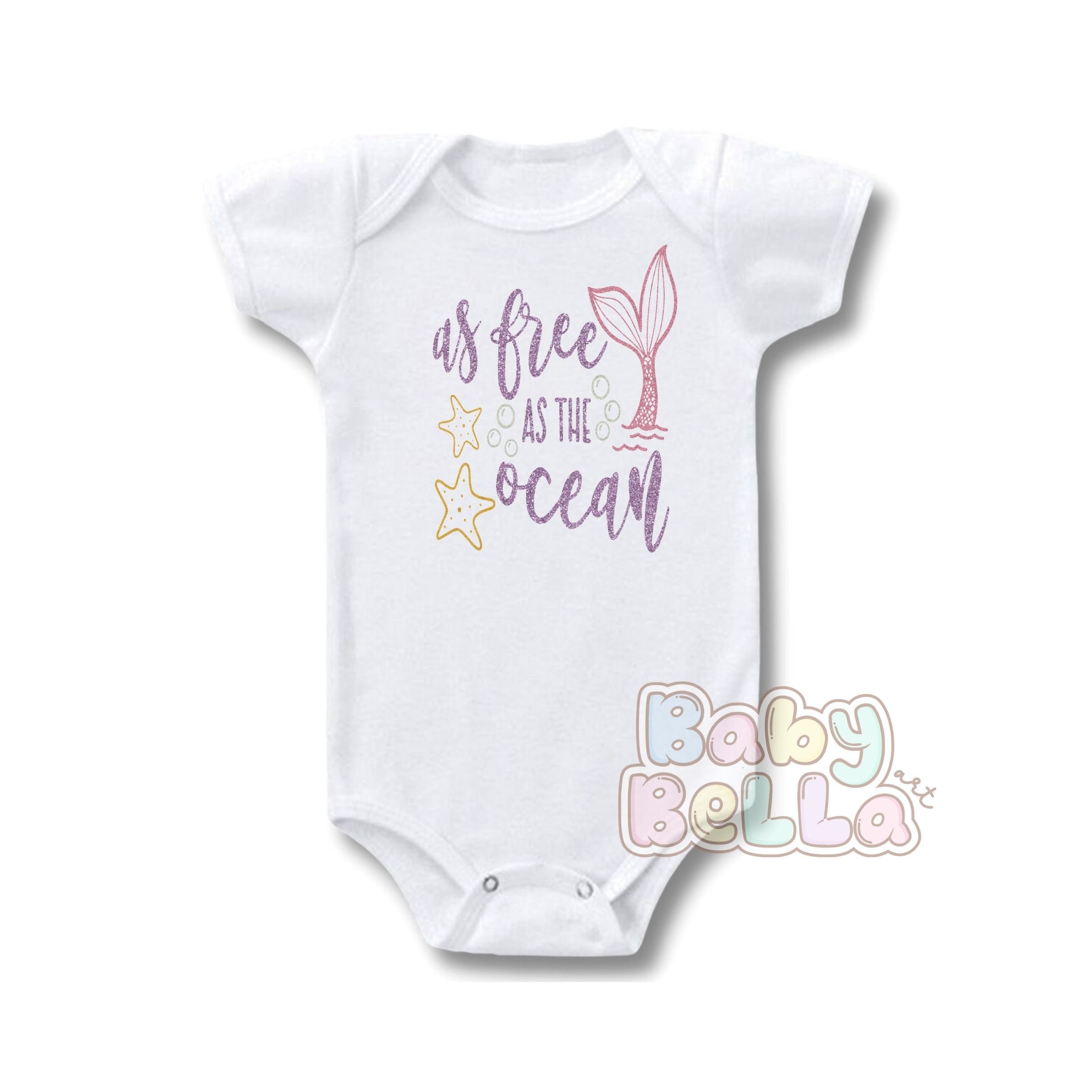 As Free as the Ocean Onesie Mermaid Onesie Baby Onesie Ocean Baby Girl Onesie Mermaid Bodysuit Etsy