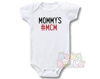 Mommys MCM, Just Born Onesie, Personalized Announcement Onesie, Pregnancy Announcement Onesie, Coming Soon Baby Onesie, Baby Shower Gift