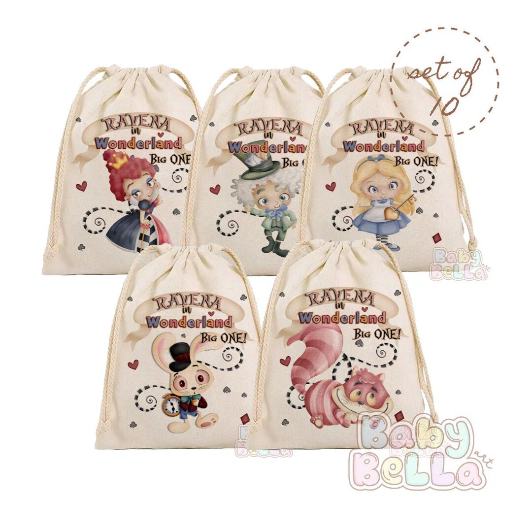 Personalized Alice in Wonderland Favor Bags: Tea Party Theme - Etsy