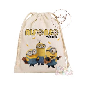 Personalized Minions Birthday Favor Bag: Kids Party Goodie Bag