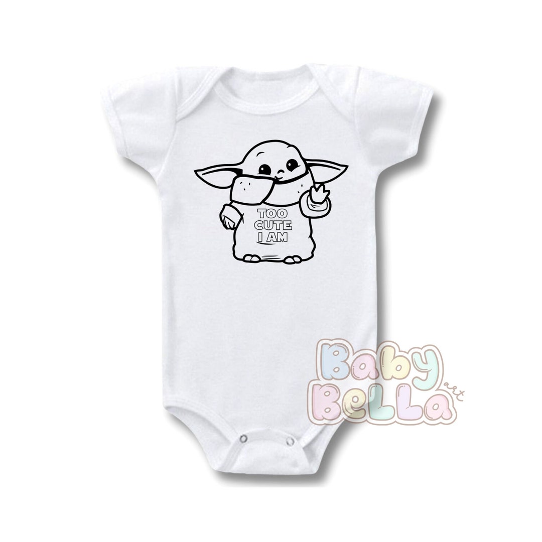 Baby Yoda Onesie Star Wars Onesie Star Wars Yoda Onesie Baby Shower Onesie Etsy