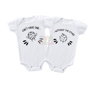Can&#39;t have one without the other, Twins Onesie, Funny Twins Onesie, Twins Onesie Set, Baby Onesie for Twins,