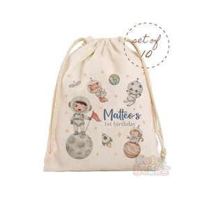 Personalized Astronaut Themed Birthday Party Favor Bags - Space, Adventure, Rocket, Outer Space, Galaxy