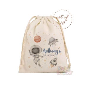 Personalized Astronaut Themed Birthday Party Favor Bags - Space, Adventure, Rocket, Outer Space, Galaxy
