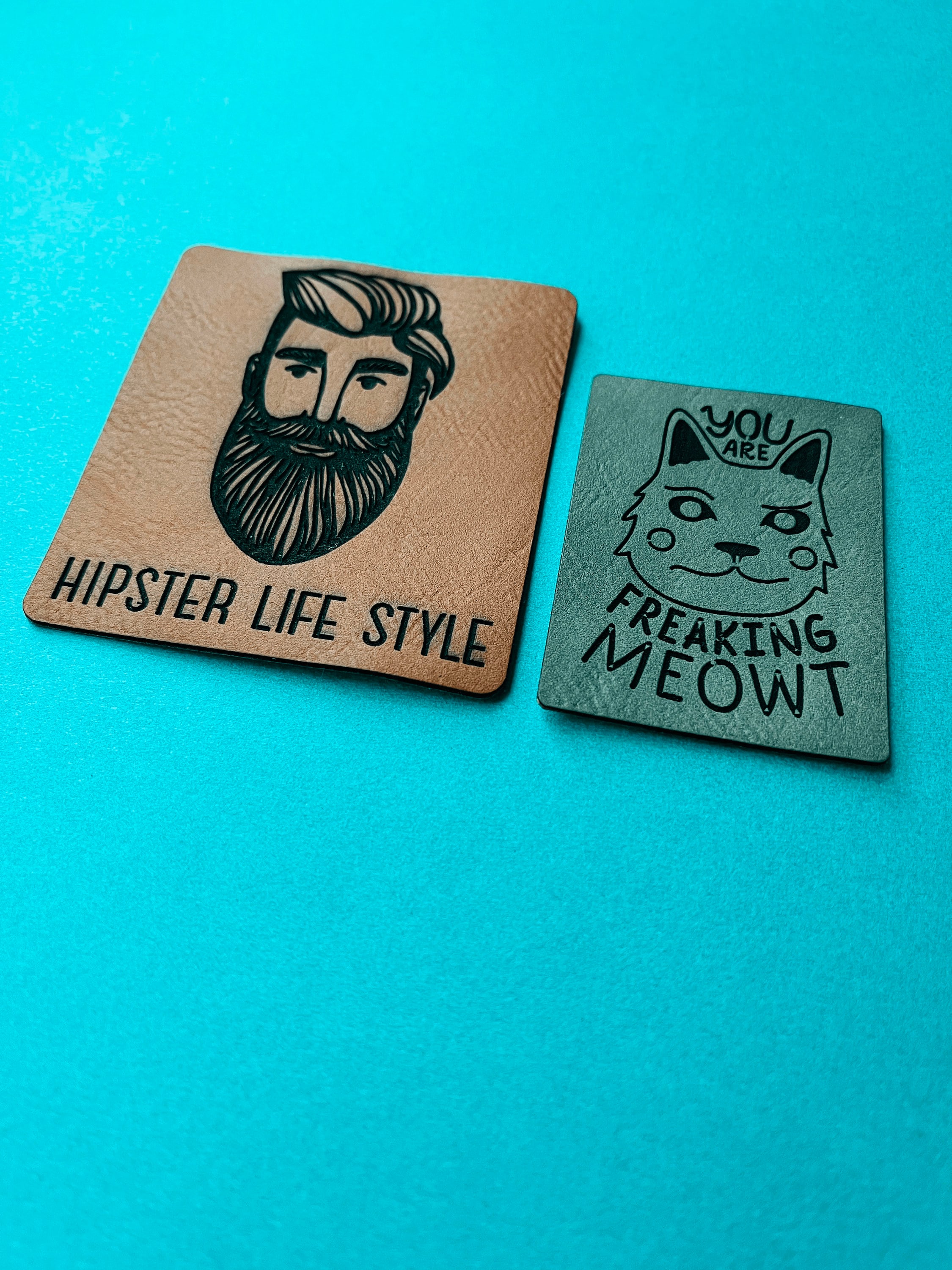 Custom Leather Stickers Leather Label Personalized Sticker Adhesive