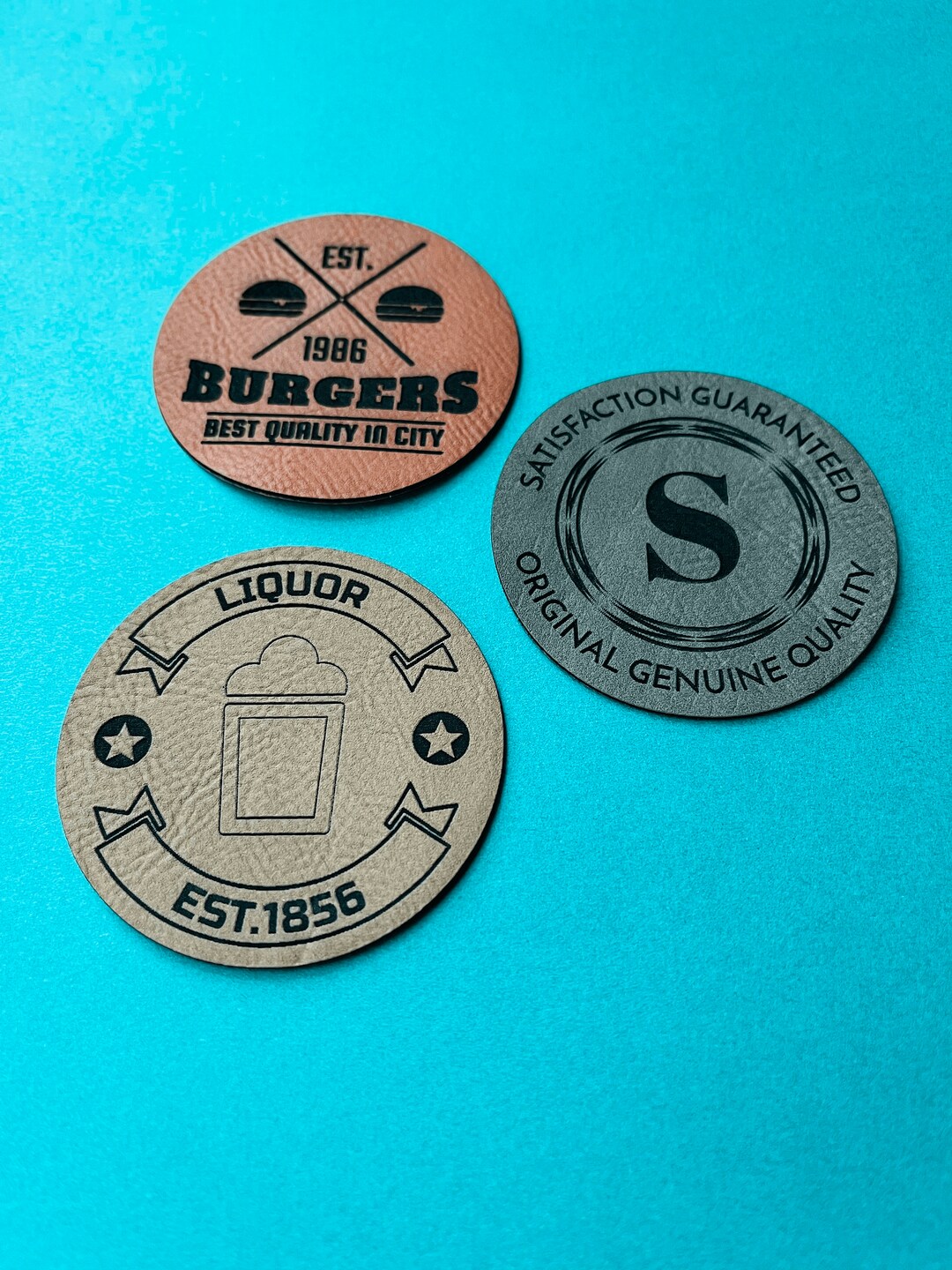 Leather Logo Sticker Marketing Sticker Leather Label Etsy