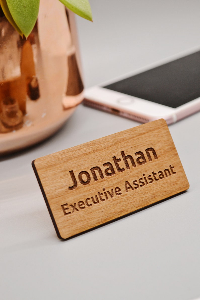 Custom Employee Name Tags Wooden Name Badge Custom Engraved Name Tag Badges Office Name Tag Work Name Tag Magnetic Name Tag