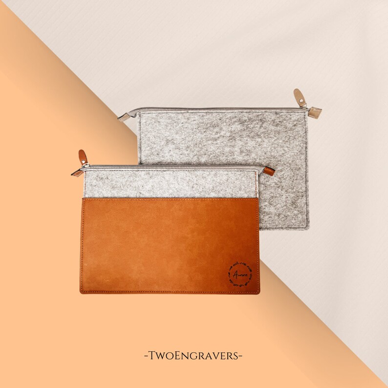 Custom Travel Pouch Personalized Leather Zipper Pouch Leather Document Organizer Leather