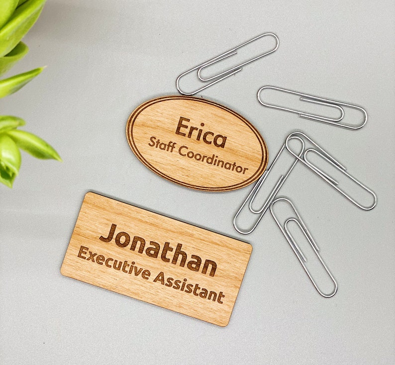 Custom Employee Name Tags Wooden Name Badge Custom Engraved Name Tag Badges Office Name Tag Work Name Tag Magnetic Name Tag