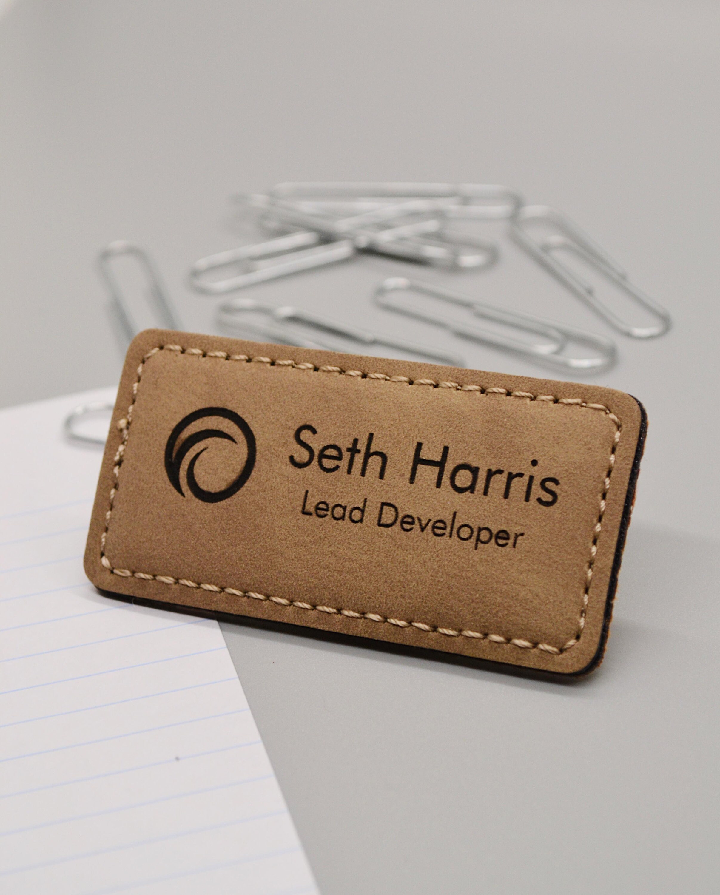 Leather Name Badge Name Tag Custom Engraved Name Etsy UK