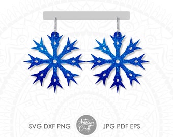 Download Leather Earring Svg Files For Cricut Snowflake Ornament Dxf Glow Forge Laser Diy Big Snowflake Earring Ornament Template Svg Bundle Clip Art Art Collectibles