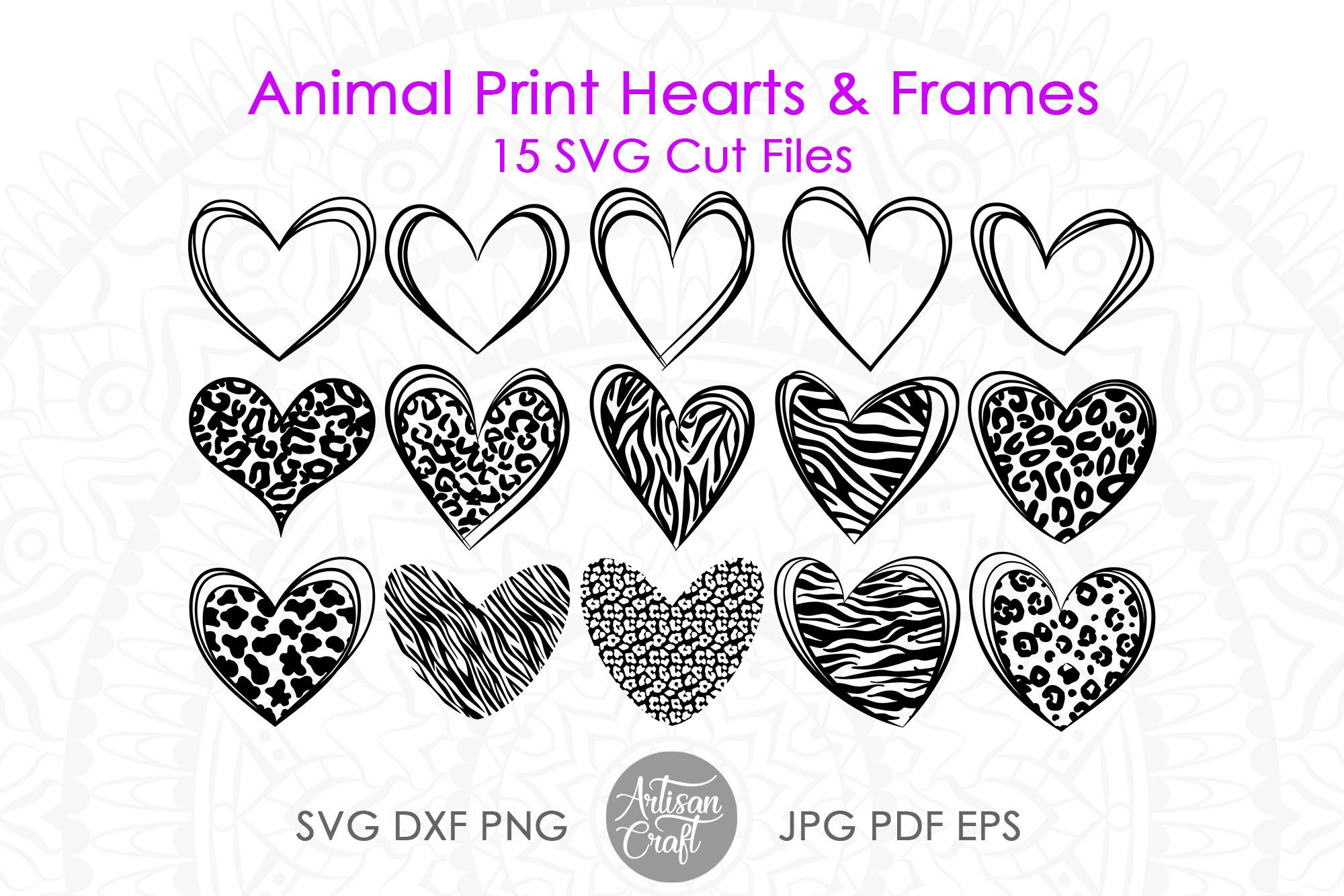 Leopard Print Heart SVG Animal Prints SVG Leopard Print SVG | Etsy