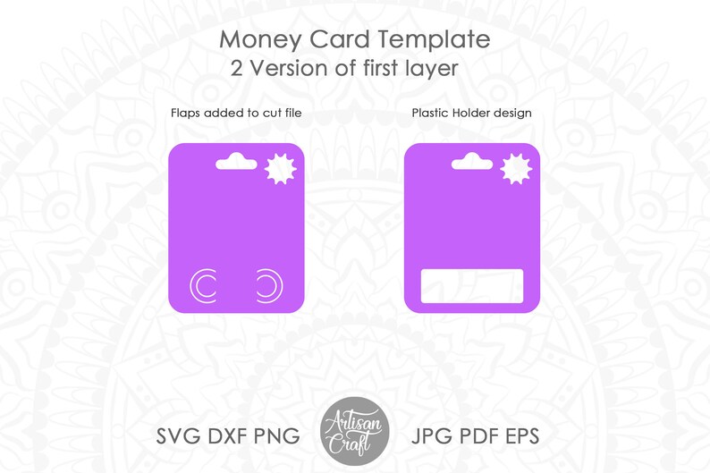 Money card design showing layers of card stock