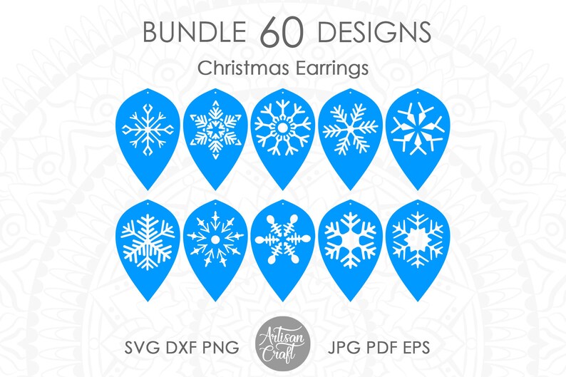 Download Christmas earrings svg bundle snowflake jewelry teardrop ...