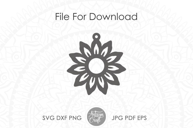 Download Sunflower earring svg Floral earrings svg Flower earrings ...