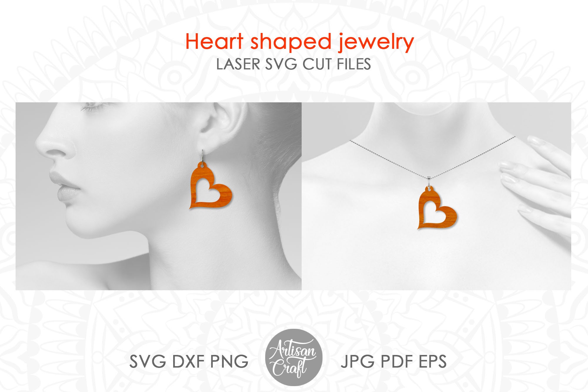 Heart earrings SVG, Valentines earrings, SVG cut files By Artisan Craft SVG