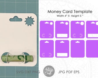 Money holder card SVG, money card template, money card SVG, DXF files