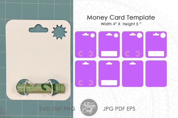 Money holder card SVG, money card template, money card SVG, DXF files