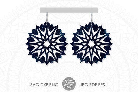 Download Earring Templates Cut Files Mandala Earring Svg Faux Leather Etsy