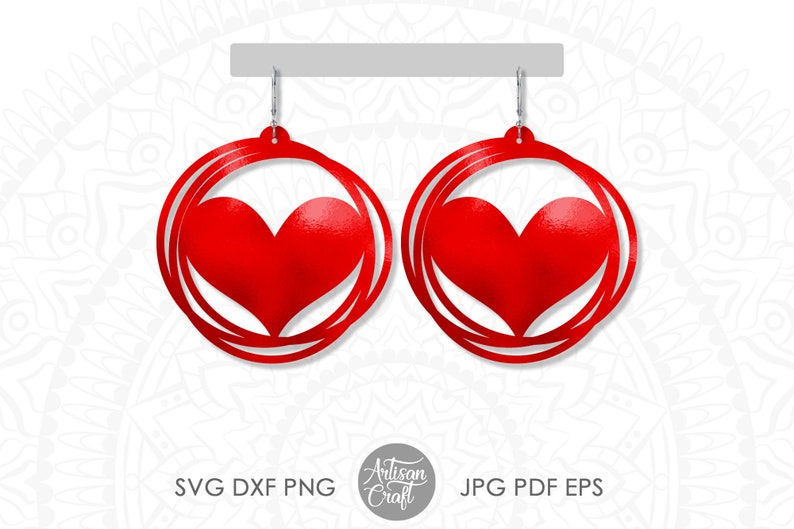 Download Valentine earring svg bundle Heart earring cut files | Etsy