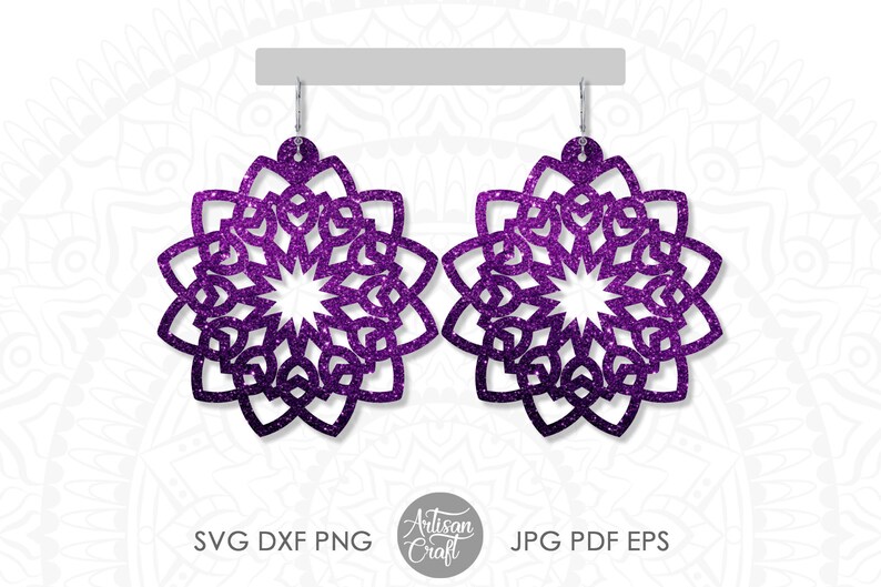 Download Mandala earring svg earring template faux leather earrings | Etsy