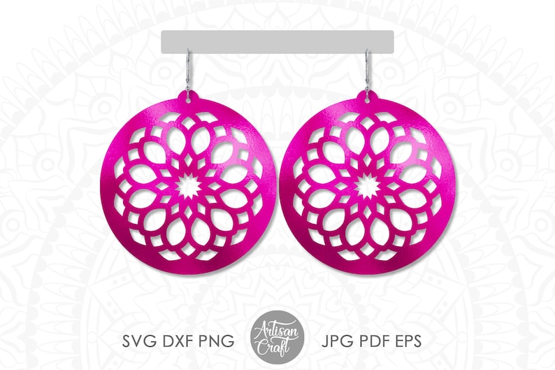 Download Visual Arts Faux Leather Earrings Cricut Patterns Jewelry Cut Files Mandala Earrings Svg Jewelry Making Cut File Earring Templates Craft Supplies Tools