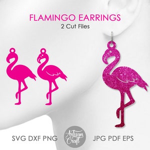 Flamingo Earrings SVG: Laser Cut Files (Digital Download)