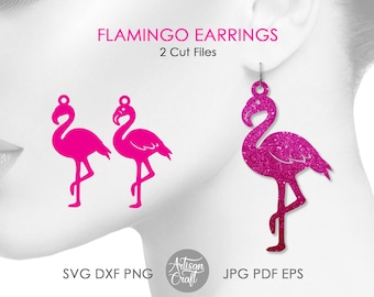 Flamingo Ohrringe SVG: Laser Cut Dateien (Digitaler Download)