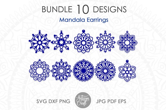 Download Mandala Earrings Svg Earring Svg Bundle Leather Earring Svg Etsy
