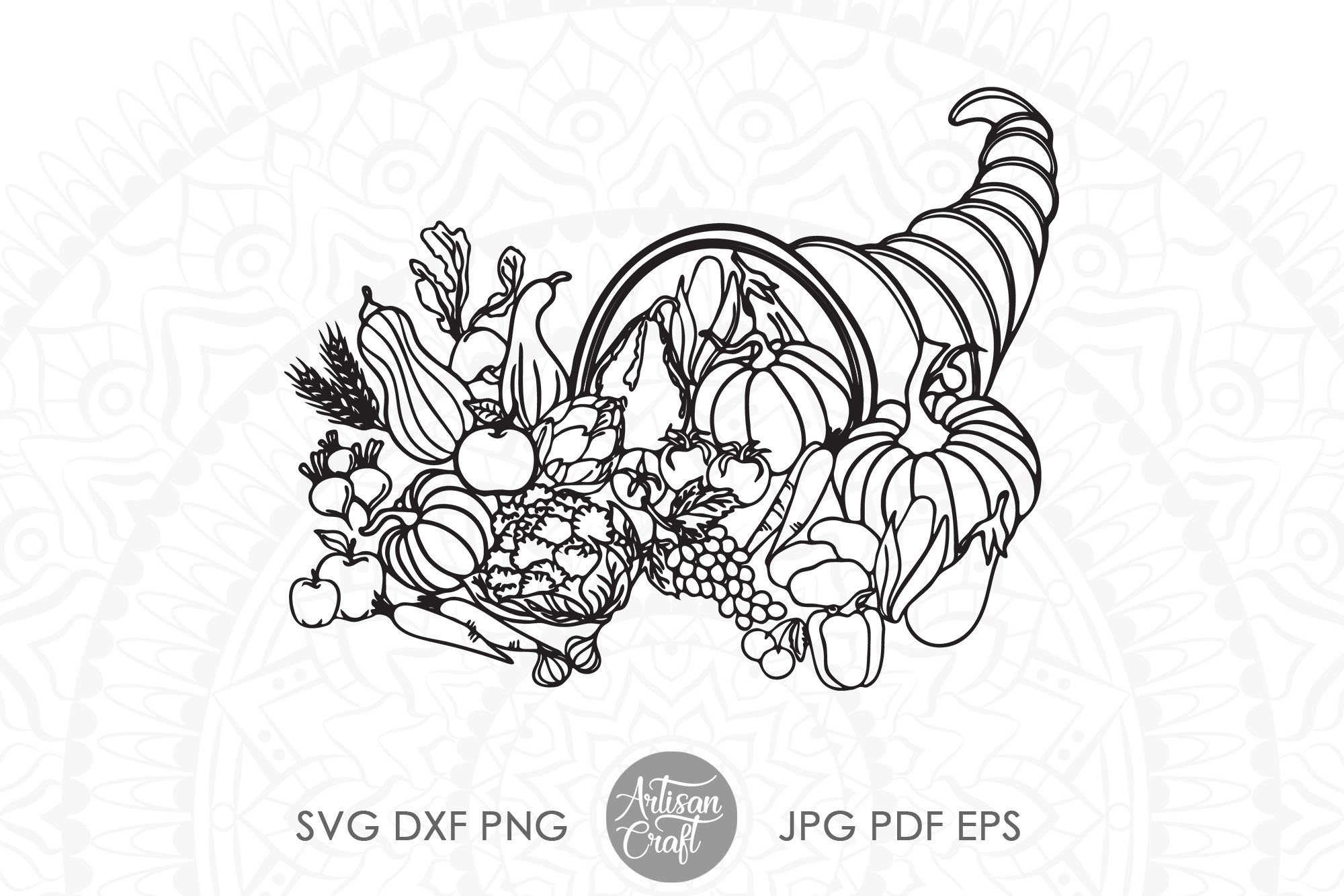 Thanksgiving Cornucopia SVG Sublimation Designs PNG - Etsy UK