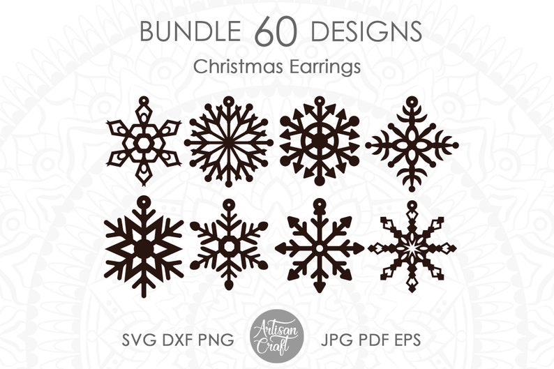 Download Christmas earrings svg bundle snowflake jewelry teardrop ...