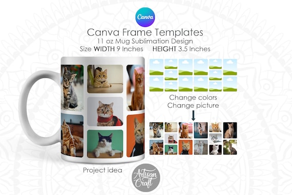 Canva Photo Mug Template: 11oz Mug Wrap (Digital Download)